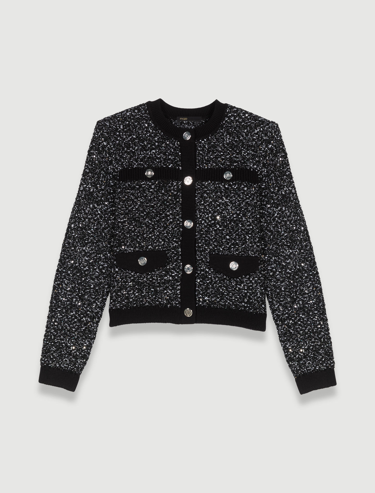 Kort vestje met tweed-effect - Zwart