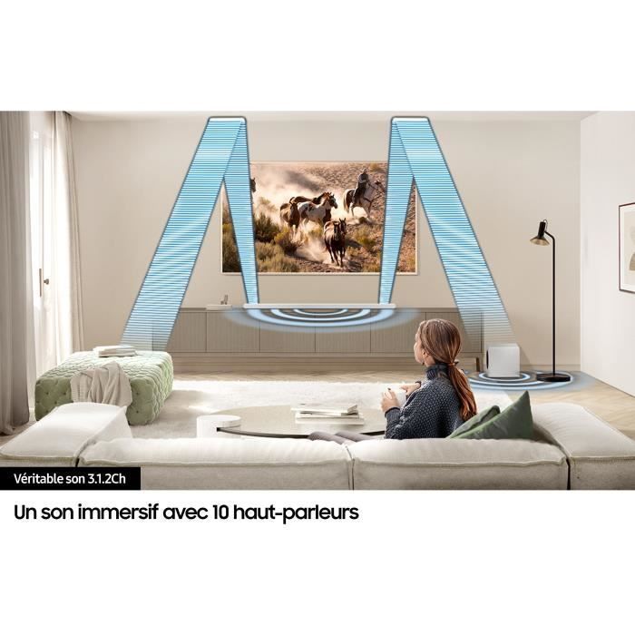 SAMSUNG HW-S801D/ZF - Barre de son 3.1.2ch - Atmos sans fil - Ultra-fine - Bluetooth - Contrôle vocal - Q-Symphony 3.0 - Blanc