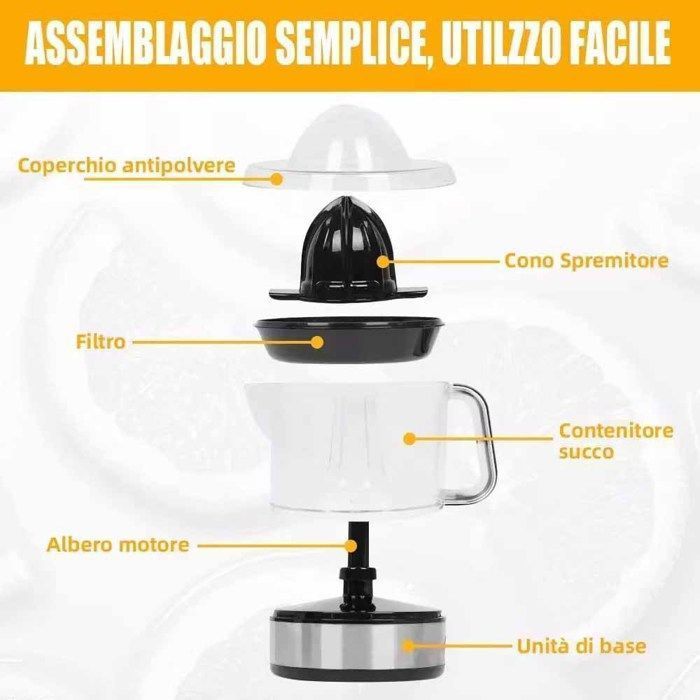 Machine à jus, presse-agrumes électrique ultra compact 45 W pour jus d'orange, citron, pamplemousse, capacité 700 ml
