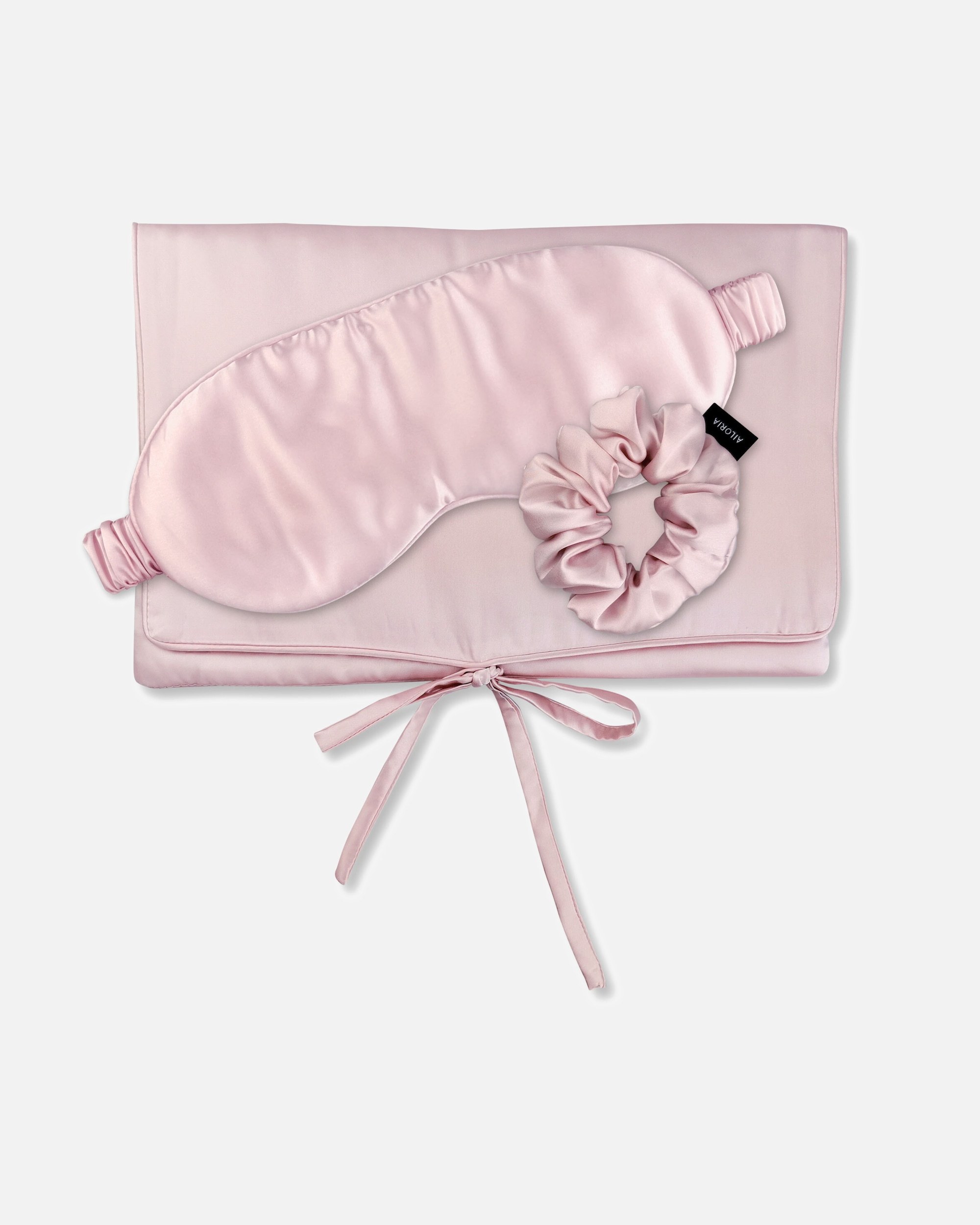 Potovalni set Ailoria Beauty M: svilena torbica, maska za spanje in gumica za lase - 1 kos