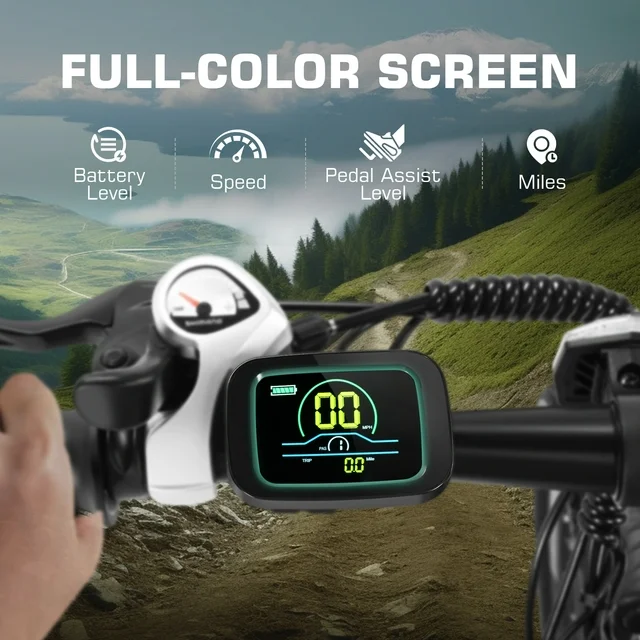 Funcid elektrische fiets, elektrische fiets voor volwassenen 27,5 inch e-bike 500W elektrische fiets voor volwassenen, 32 km/u elektrische mountainbike, 48V 10,4Ah accu