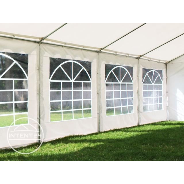Toolport Gazebo/Party Tent 4x4 m PVC approx. 500g/m² green white waterproof