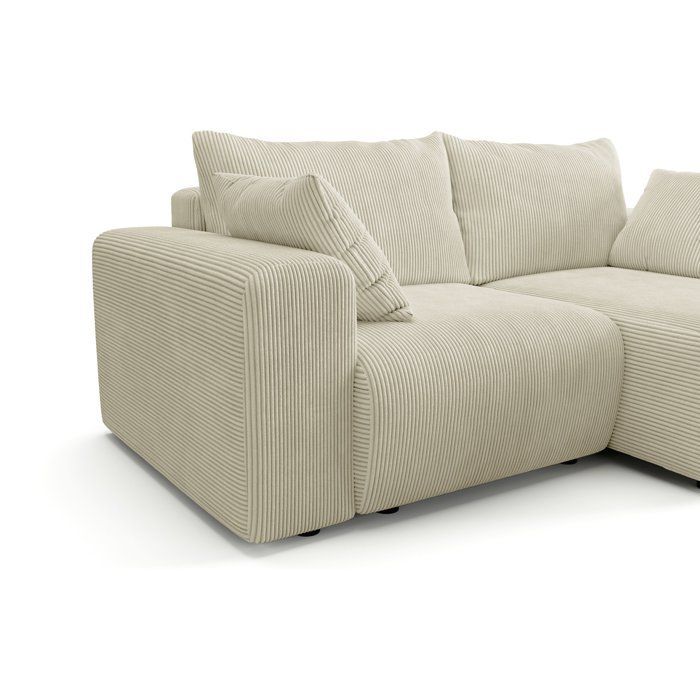 Omkeerbare hoekbank - 4-zits - BOGOTA - Crèmekleurige stof - 227 x 138 x 86 cm