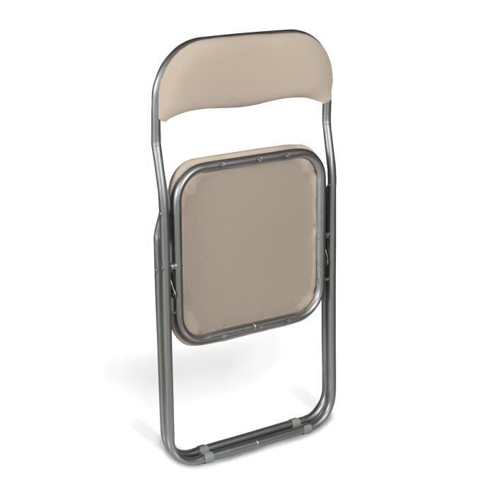 Dmora Ensemble de six chaises pliantes, couleur sable, Mesures 43 x 47 x 78 cm