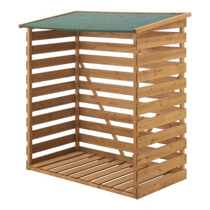 Legnaia in legno di abete con copertura 123 x 116 x 64 cm [en.casa]