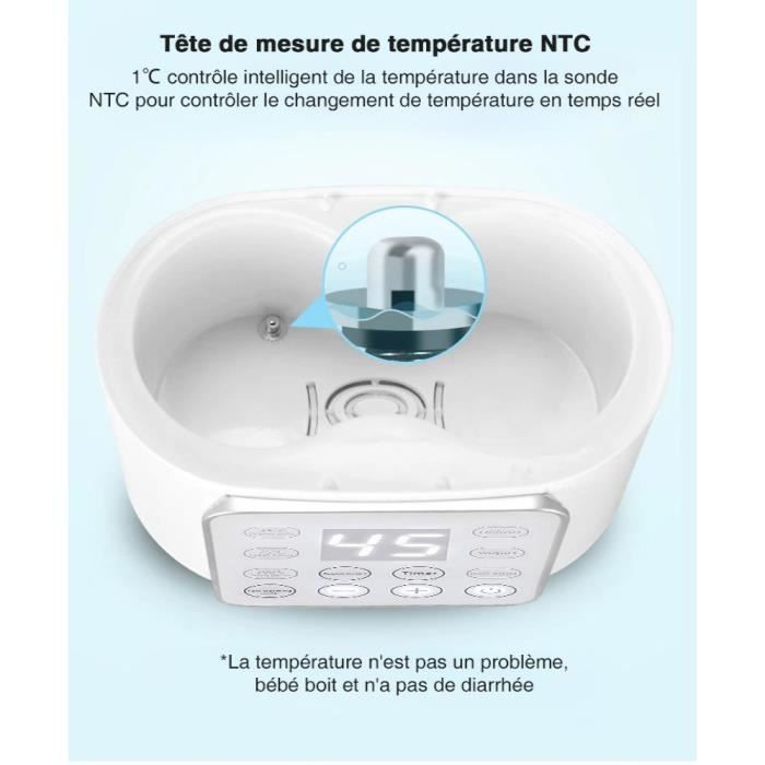 Calientabiberones ACELIFE 9 en 1, rápido, sin BPA, con control preciso de temperatura para leche materna.
