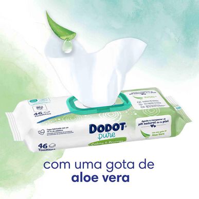 Dodot våtservietter for babyer Aqua Pure Aloe Vera-pakke 3 x 46 stk.