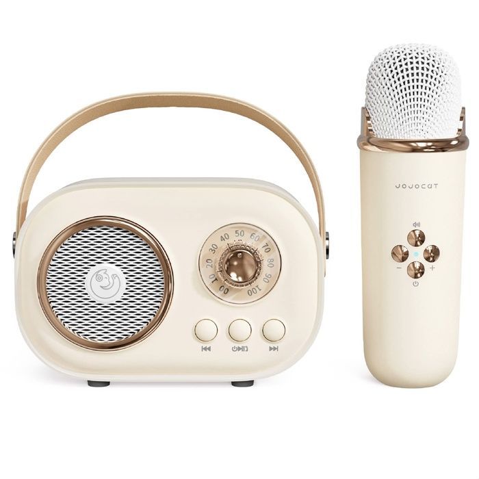 Mini karaoké mignon, Bluetooth portable avec micro, pour fêtes enfants et adultes (jaune)
