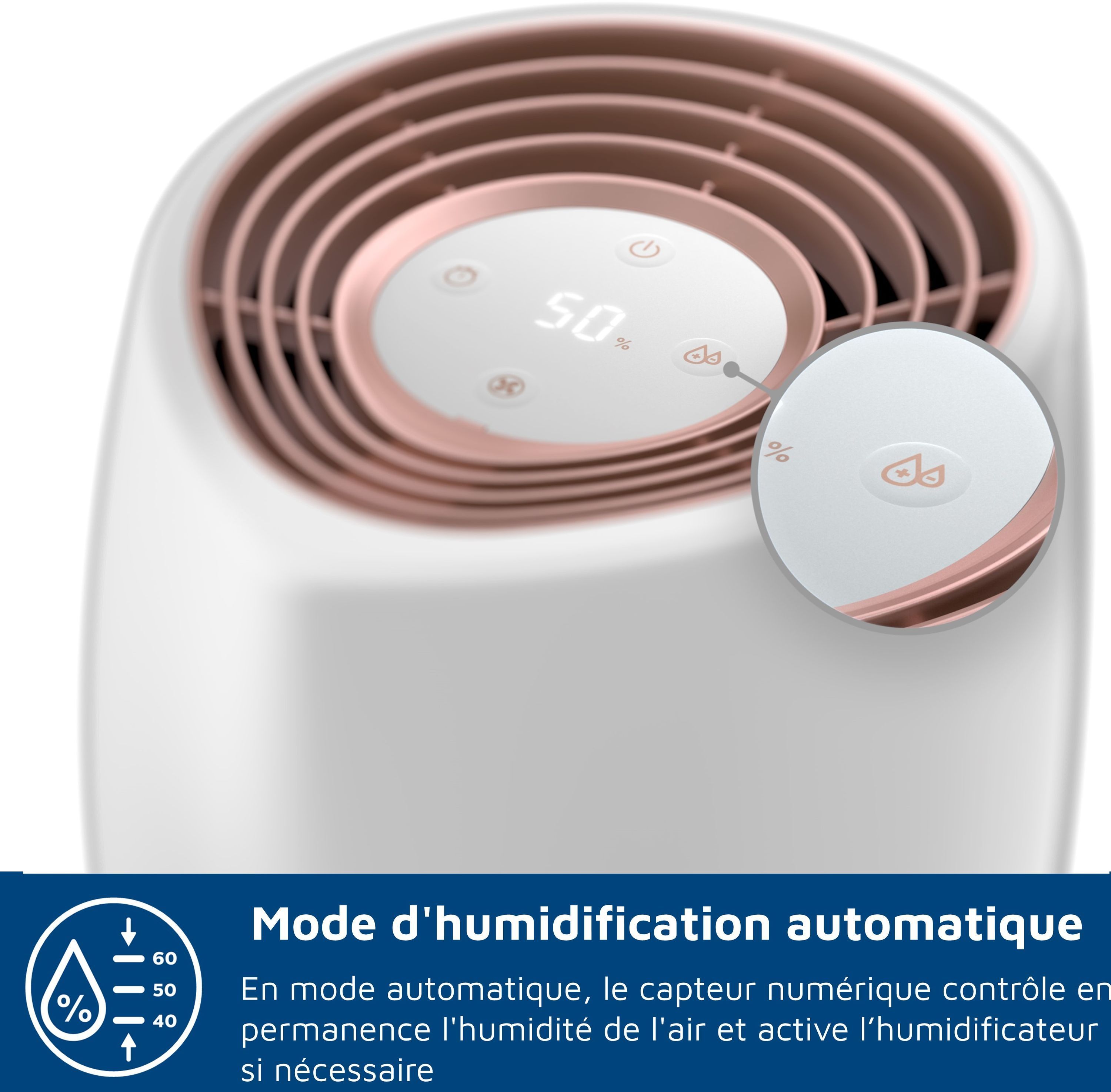 Umidificatore d'aria - PHILIPS - HU2716/10 - Serie 2000 - Silenzioso e connesso - Fino a 32 m² - Bianco