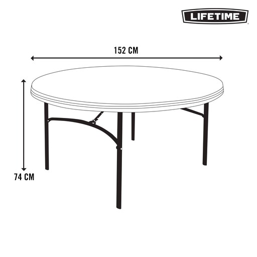 Rundt bord med foldbare ben 152 Lifetime