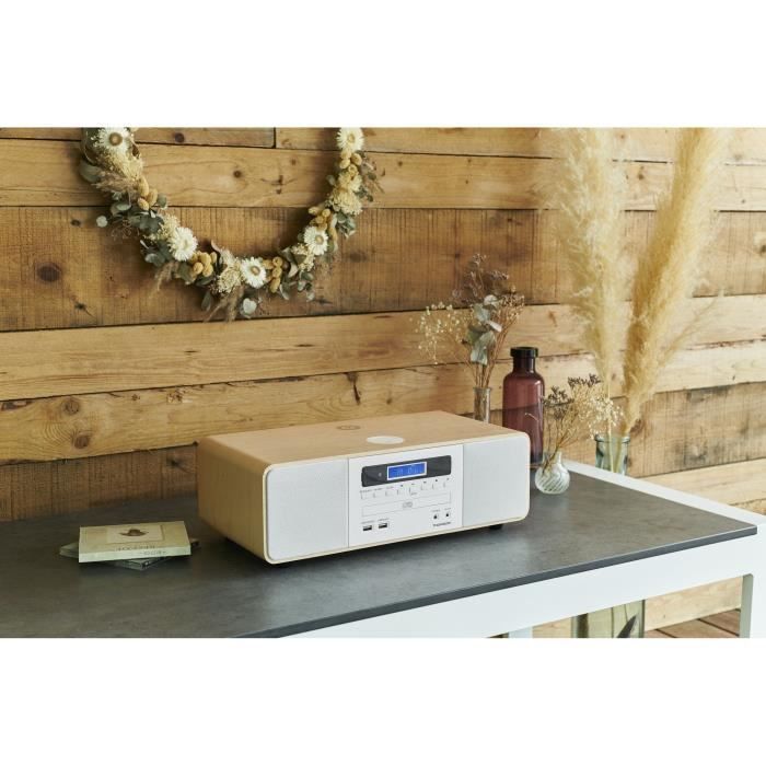 Sistema Hi-Fi Bluetooth compatto - THOMSON - Bianco/Induzione - Radio FM/CD/MP3/USB, 50W, Equalizzatore, Telecomando, Alimentatore 230V