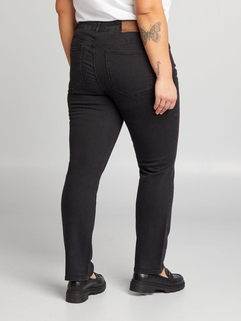 Pantalones vaqueros de corte regular con 5 bolsillos, talla L30 - NEGRO