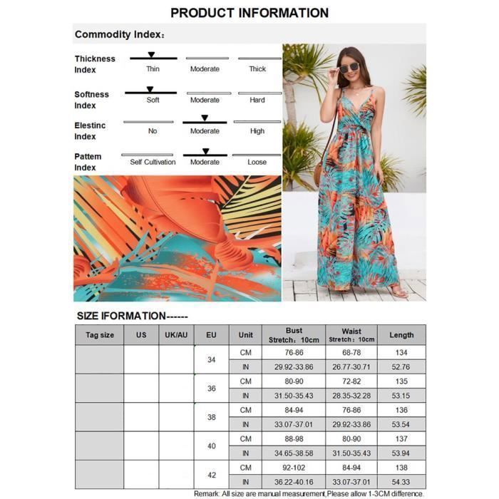 Vestido largo de verano para mujer, estilo bohemio, con tirantes, escote en V y estampado, sin mangas y cómodo - Naranja