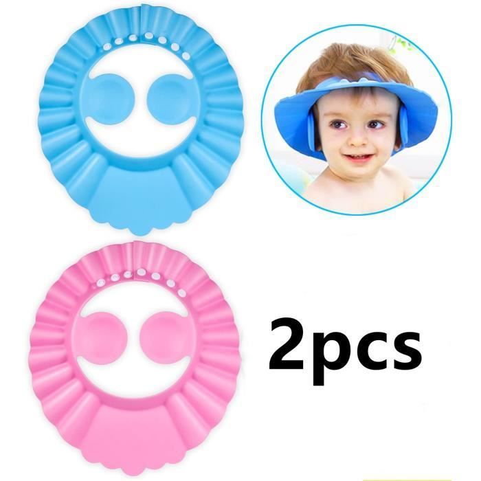 Baby Bath Cap, Adjustable Silicone Visor, Children's Shower Cap, Shower Hat, for Boys and Girls, 2pcs