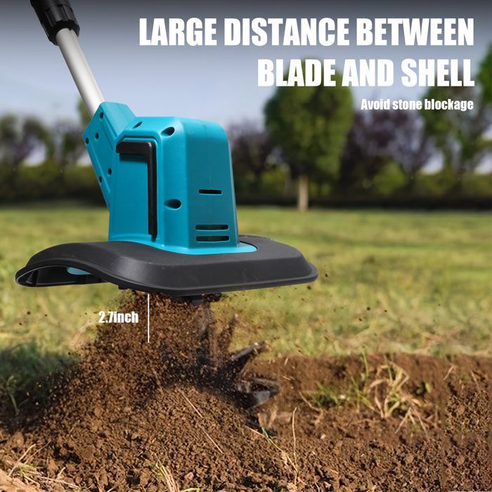 21V 400W Accu-grondfrees – Opvouwbaar, 330 tpm – Compatibel met Makita 18V accu – Ideaal voor moestuinen en tuinen – Accu niet inbegrepen