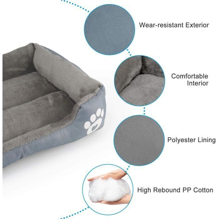 Almofada para cachorro - LECOO - Lavável - Extramacia - Confortável - Cinza