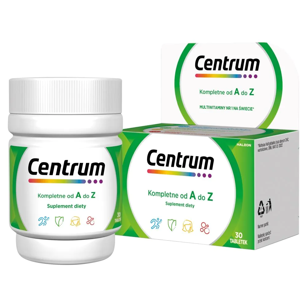 Centrum Kompletne od A do Z, Zestaw witamin i minerałów, 30 tabletek
