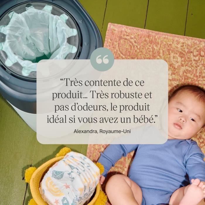 TOMMEE TIPEE - Refills for nappy bins - Twist & Click - Antibacterial multi-layer film - Pack of 18