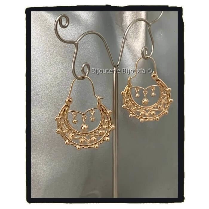 Orecchini creoli savoiardi placcati in oro 18 carati - Bijouxia - Oro - Donna