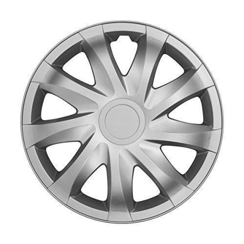 NRM KO037 - COCHE/MOTOCICLETA - TAPA DE RUEDA - Embellecedores de rueda universales plateados DRACO de 15