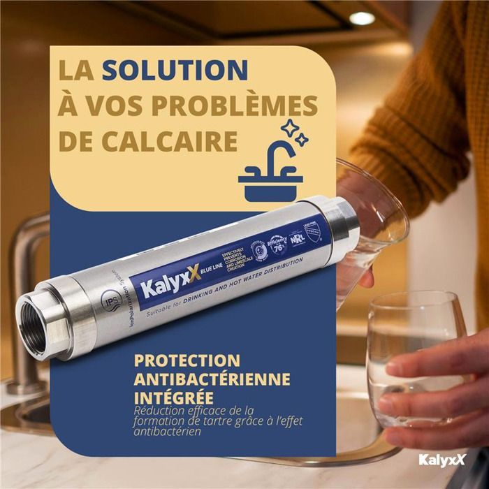 Swiss Aqua Technologies - Innovative Anti-limescale Antibacterial Water Softener IPS Kalyxx BlueLine G1/2' female (IPSKXBG12)