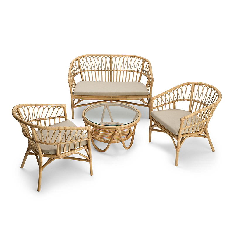 Gruppo divani Home Nature, rattan, Tonga