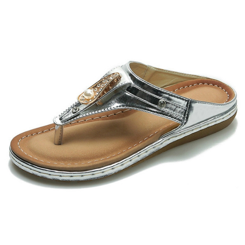 Ciabatte basse casual da donna con cristalli, estive, antiscivolo, infradito, sandali da spiaggia per esterni, pantofole da donna dal nuovo design