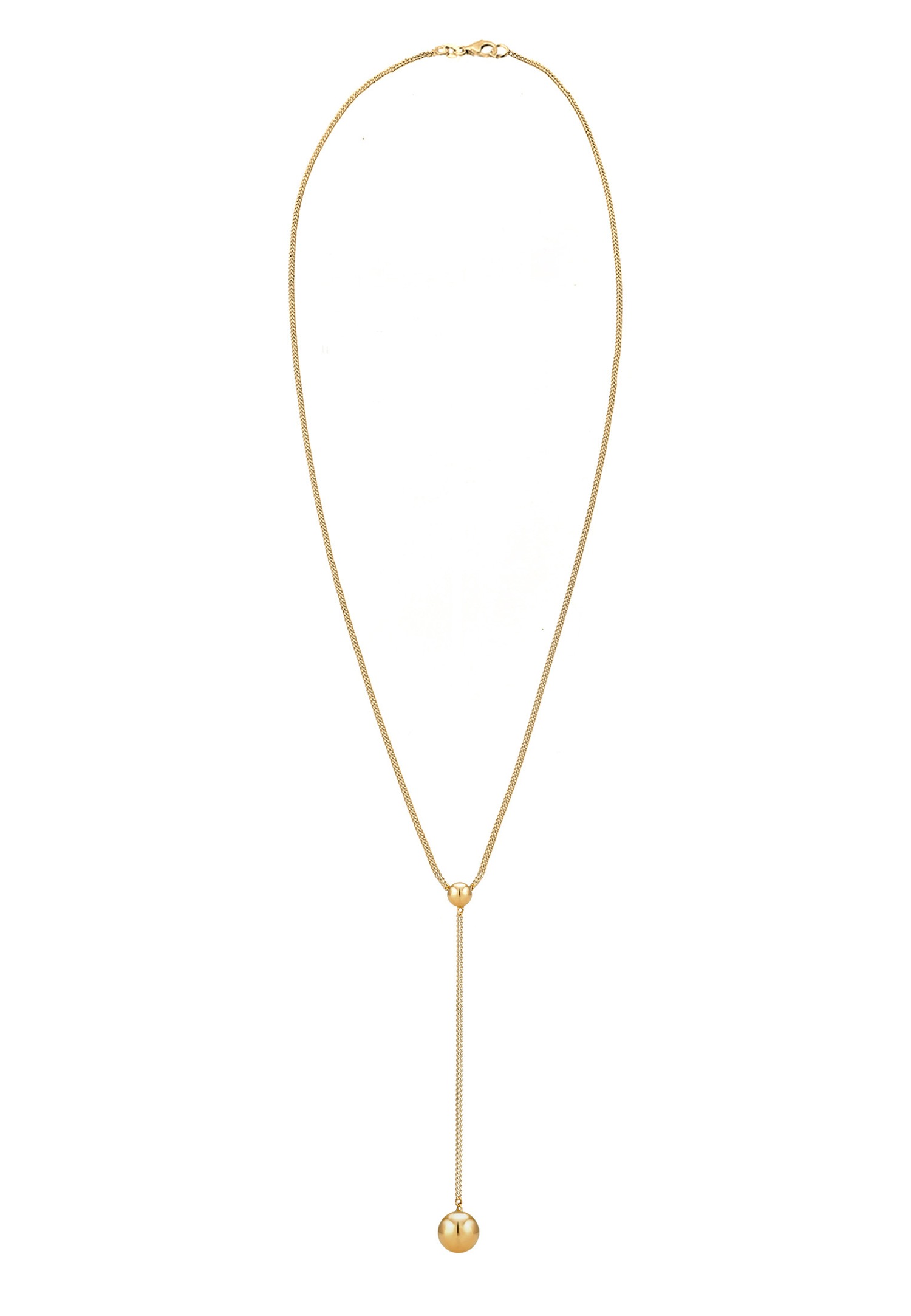 Elli Y-Chaîne Sphère Pendentif Filigrane Collier Femme - (925/1000) Argent Plaqué Or