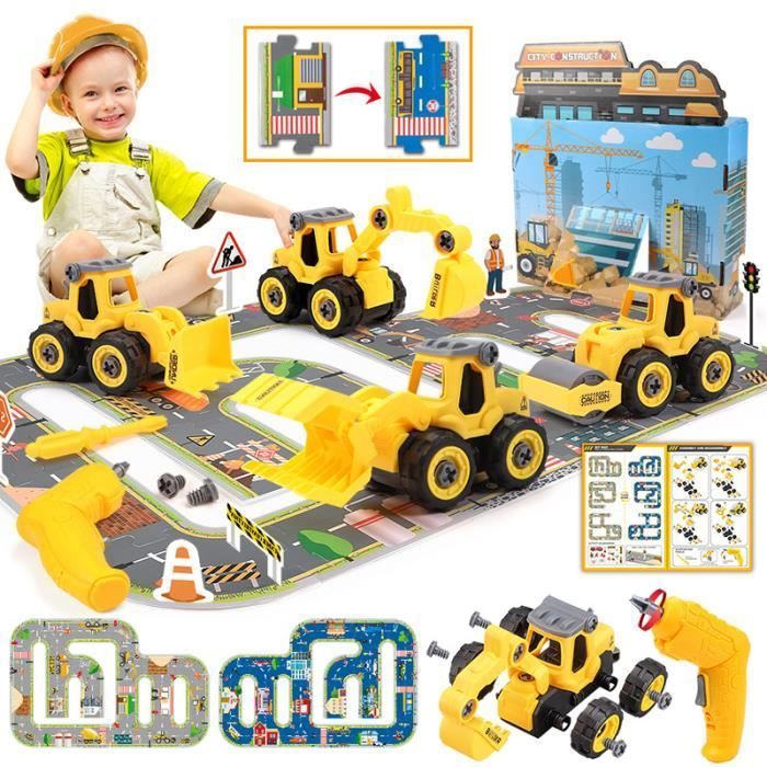 Alfombra infantil con pista de coches - ZGEER - Juego de búsqueda del tesoro y rompecabezas para niños - Blanco - Coches - 54,3 x 83,3 cm