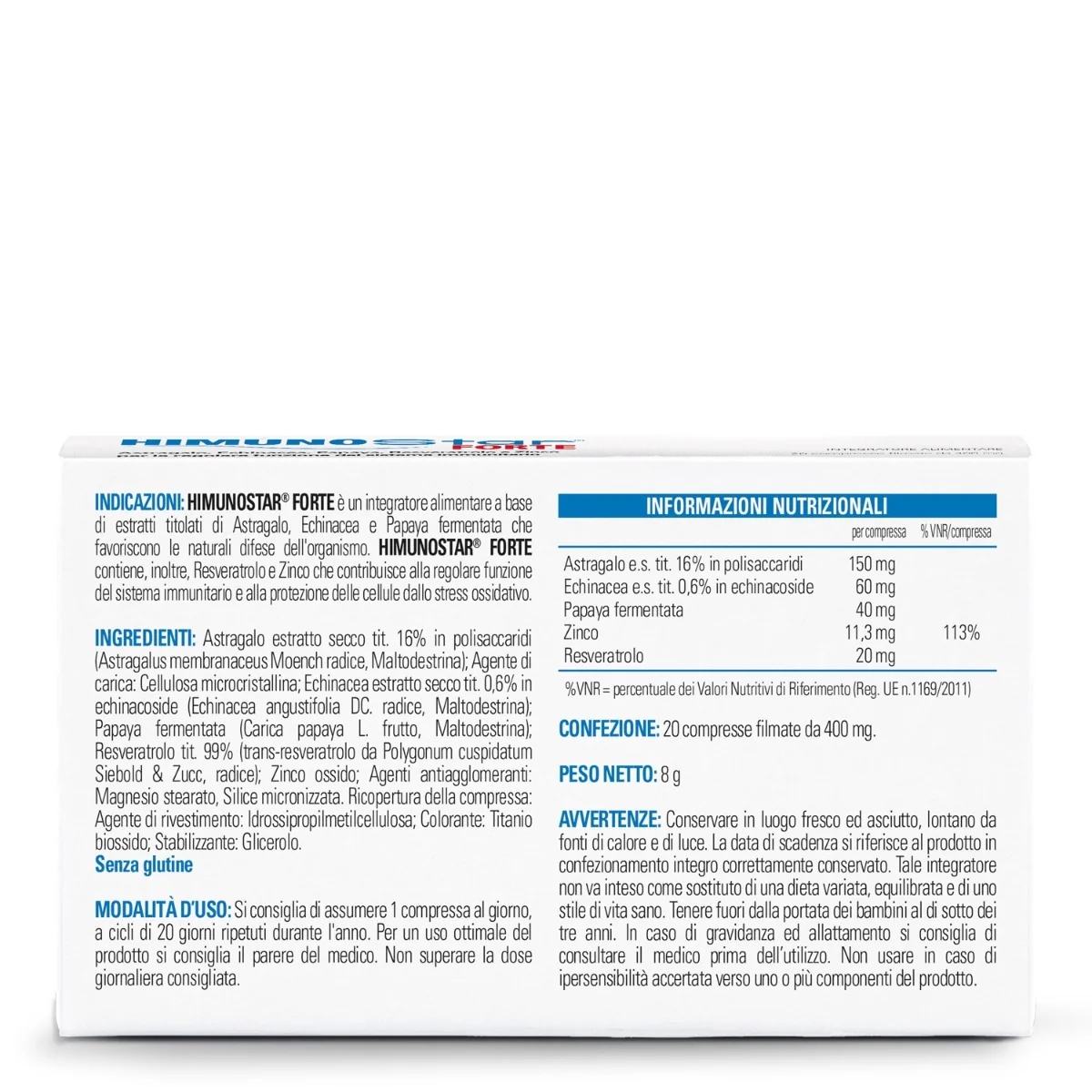 STARDEA Himunostar Forte 20 tabletten Voedingssupplement ter ondersteuning van de immuunafweer