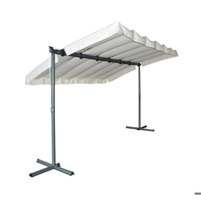 Pergola marquise 3,60 x 2,50 m gris anthracite 9 m2 toile pivotante et extensible 200 g/m2 PER2535M Habrita Foresta