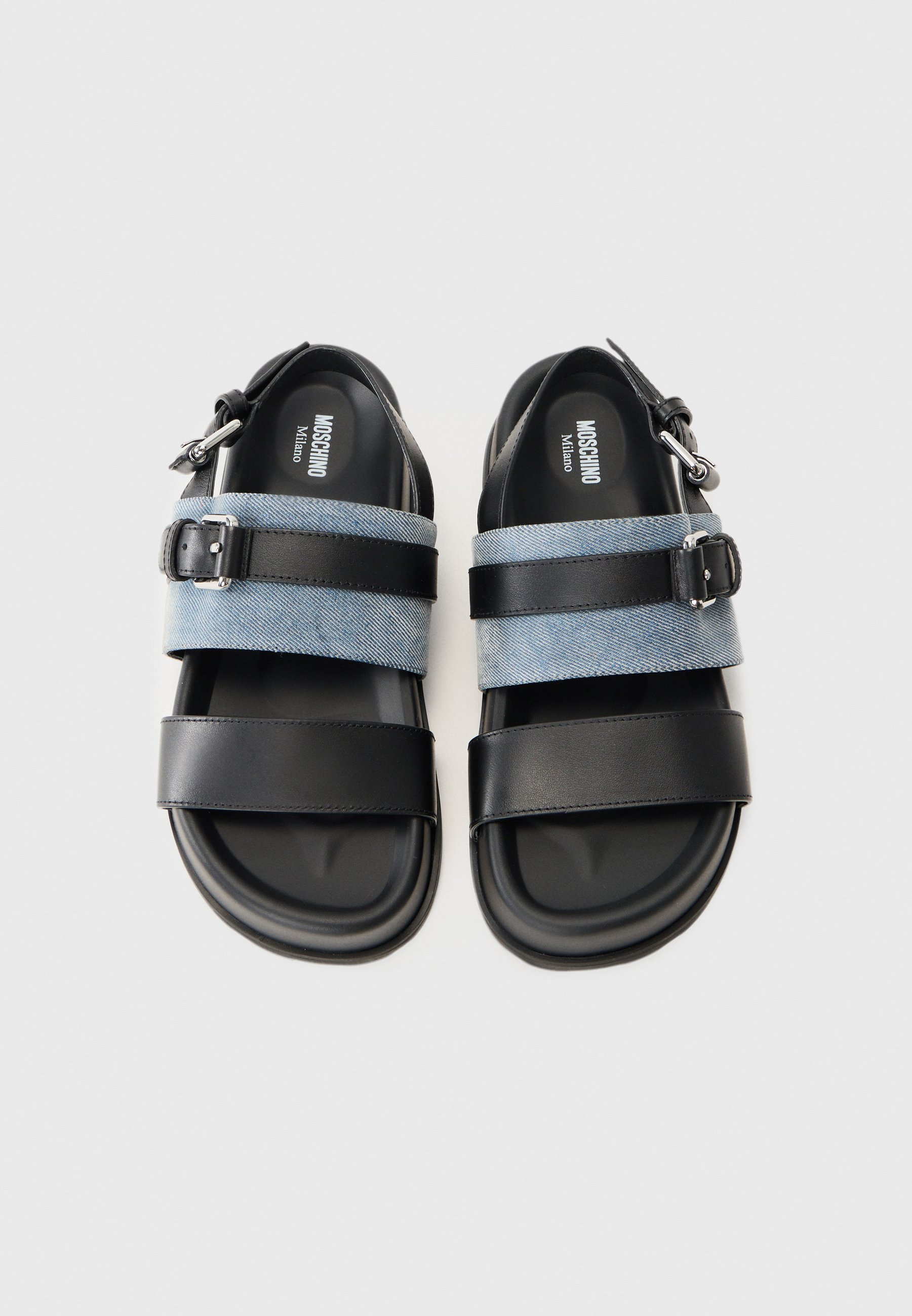 Sandálias plataforma MOSCHINO - azul claro/preto