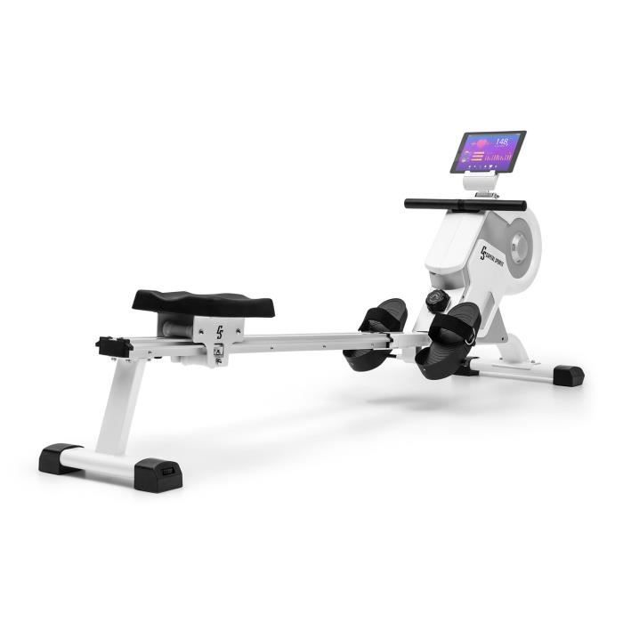 Magnetische roeimachine - Capital Sports Stream M1 - 105 cm - LCD-scherm - 8 weerstandsniveaus - Aluminium - Roeimachine voor krachttraining - Wit
