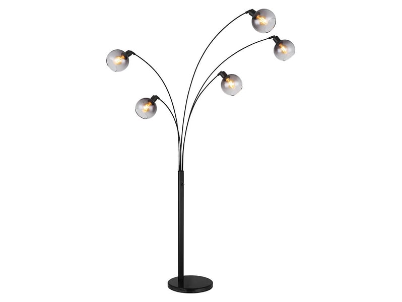 Lampa podłogowa Seymour 5-punktowa metalowa czarna