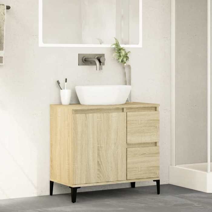Bonne qualité - Armoire de rangement Armoire salle de bain et WC - BONNIE - chêne sonoma 65x33x60cm DECO M7062105