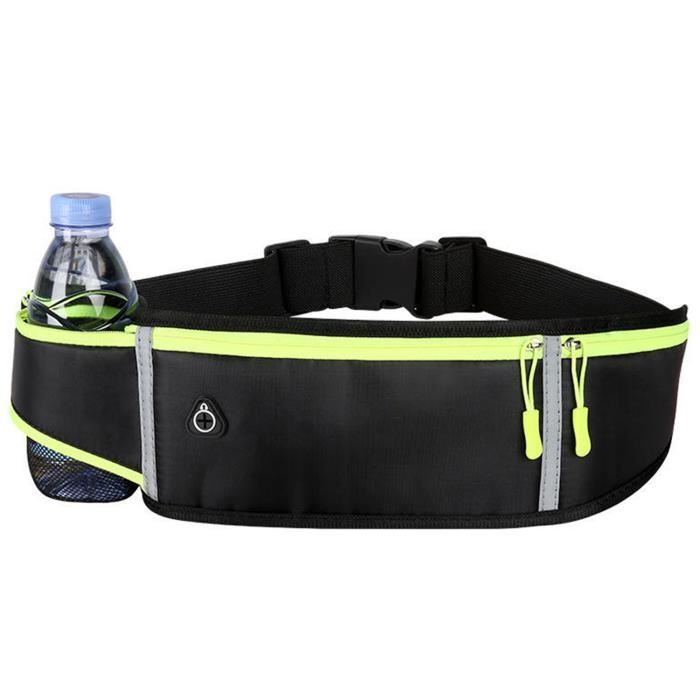 Riñonera deportiva/bolsa de senderismo con portabotellas, negra, para Asus Zenfone Max M1 ZB555KL de 5,5