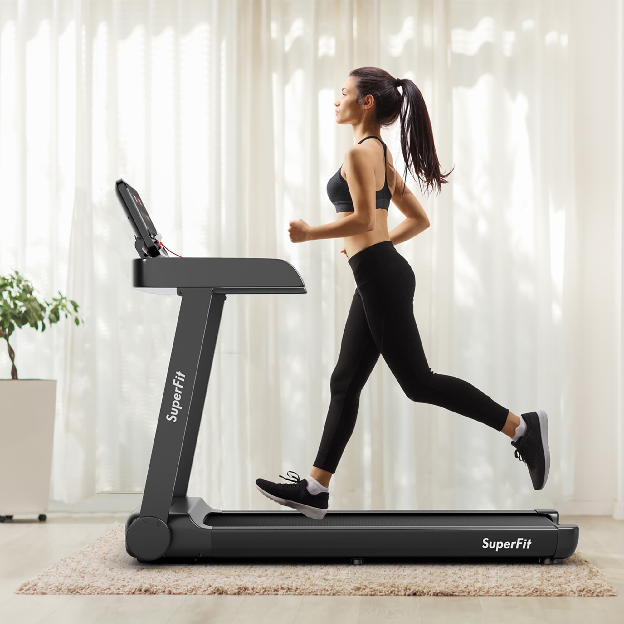 Elektrický běžecký pás SuperFit 2,25 HP s ovládáním přes aplikaci pro