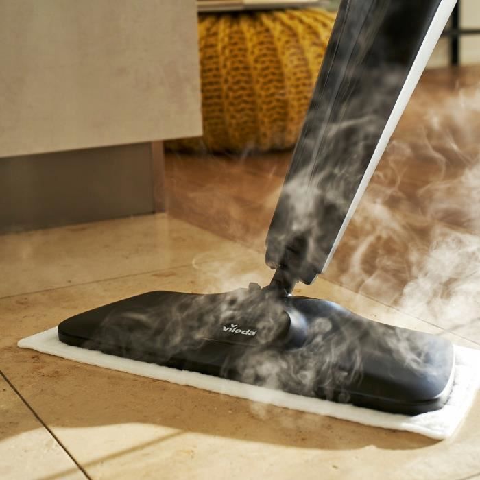 Steam mop - VILEDA - Steam Mop XXL - Swivel cleaning pad - Washable - Black
