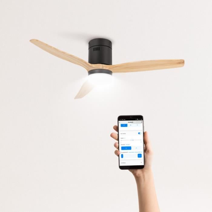 Ventilatore da soffitto - Crea - Con luce - Silenzioso - Funzione estate/inverno - Telecomando