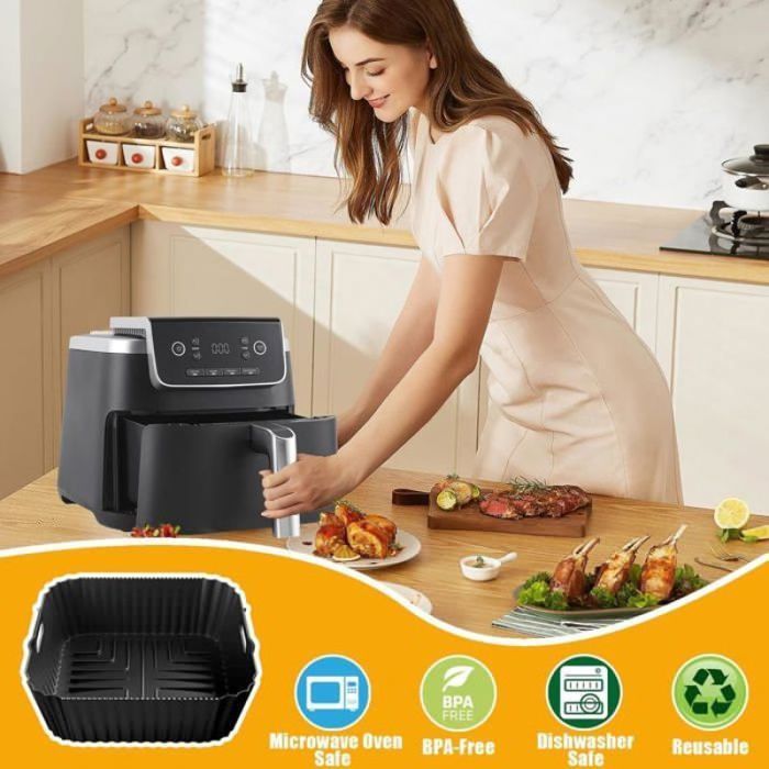 2 piezas de accesorios para freidora de aire Ninja Air Fryer Max Pro AF180EU de 6,2 L, molde para freidora de aire Ninja Pro, color: negro