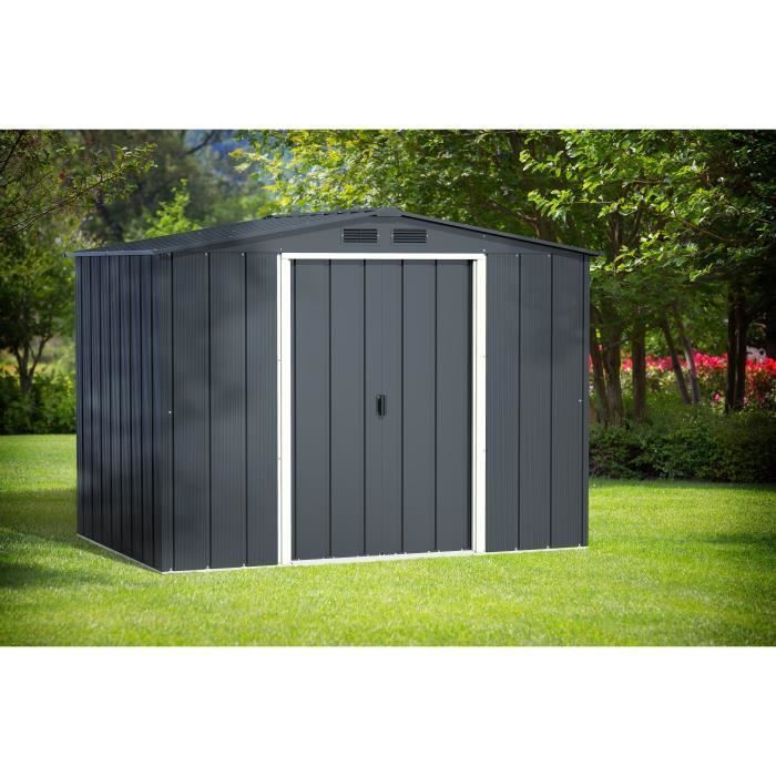 4.77 m² Metal Garden Shed - DURAMAX - Anchoring Kit Included - Anthracite Grey