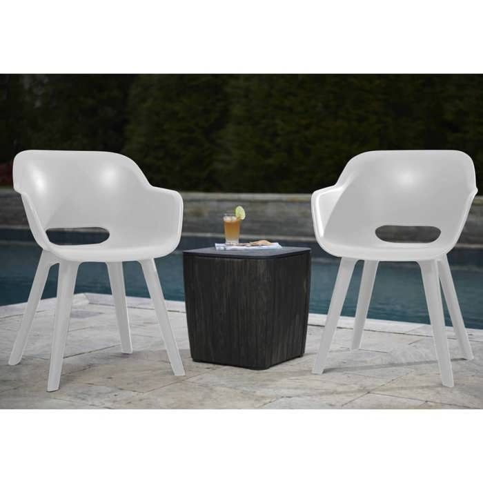 Sedie da esterno Akola - Keter - Bianco - Resina - Stile contemporaneo - Robuste e leggere
