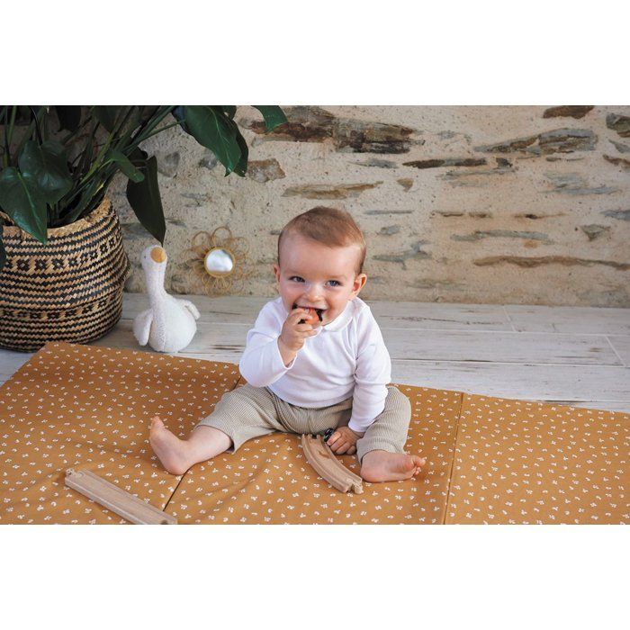 Reismatras - 120 x 60 cm - 4 cm dik - Opvouwbaar - Camel - CANDIDE