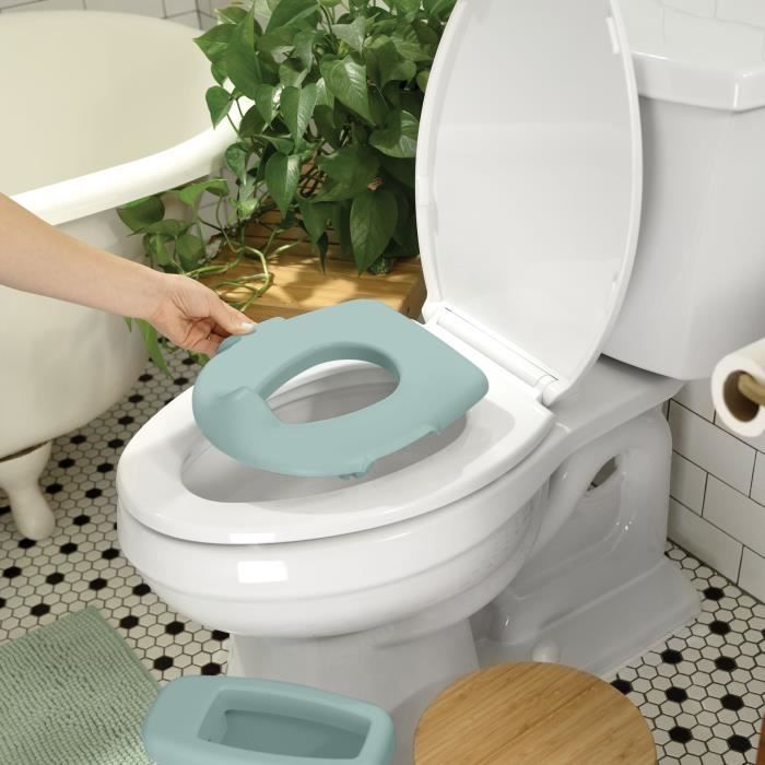 INGENUITY Mini Children's Toilet with Toilet Seat Reducer Included, Musical Flush and Integrated Wipe Storage, Green