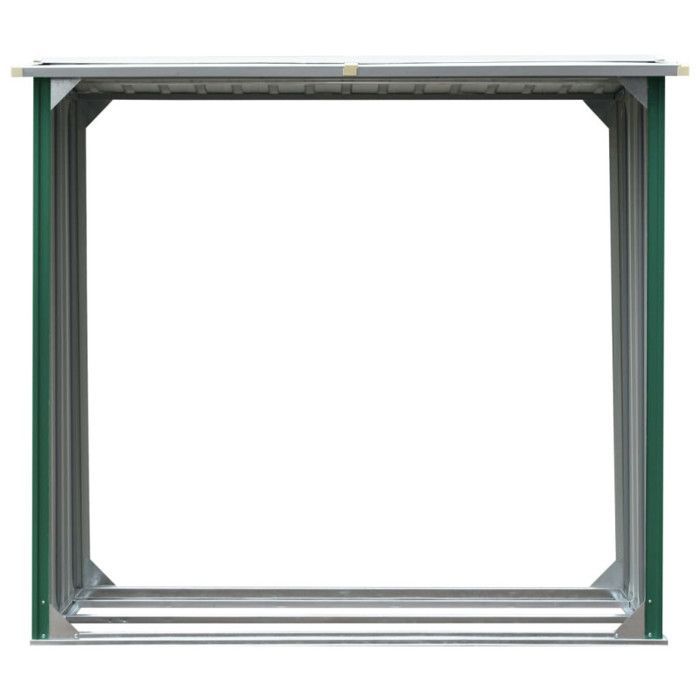 Galvanized steel wood storage shed, 172x91x154 cm, green