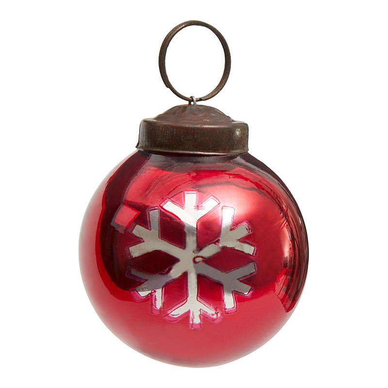 Hjem Julekule 6 cm glass rød