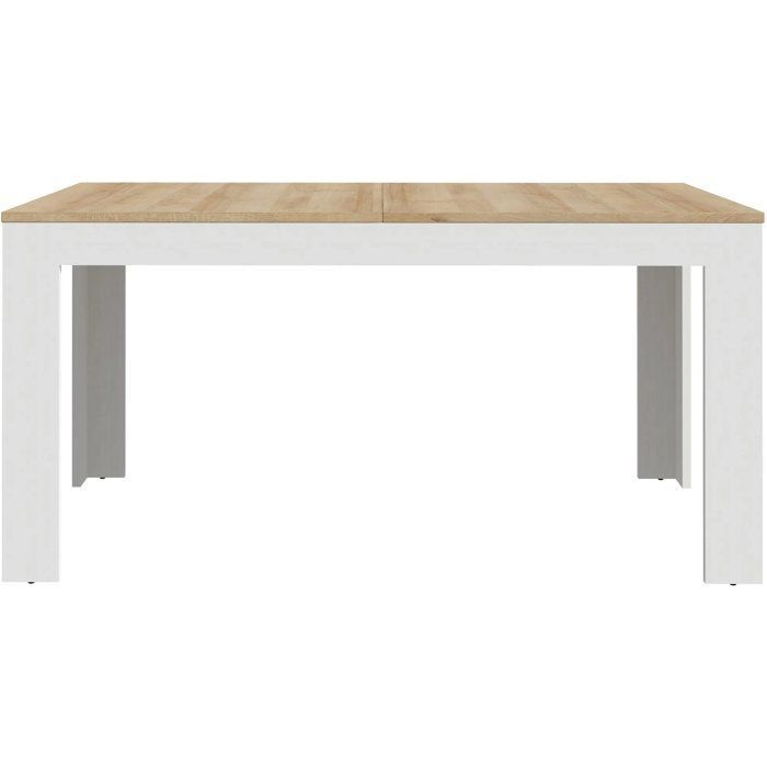 BOHOL Uitschuifbare eettafel – Wit & Hout – Geschikt voor 8 personen – Uitschuifbaar van 160 tot 206,6 cm × B 90,2 cm × H 78,2 cm