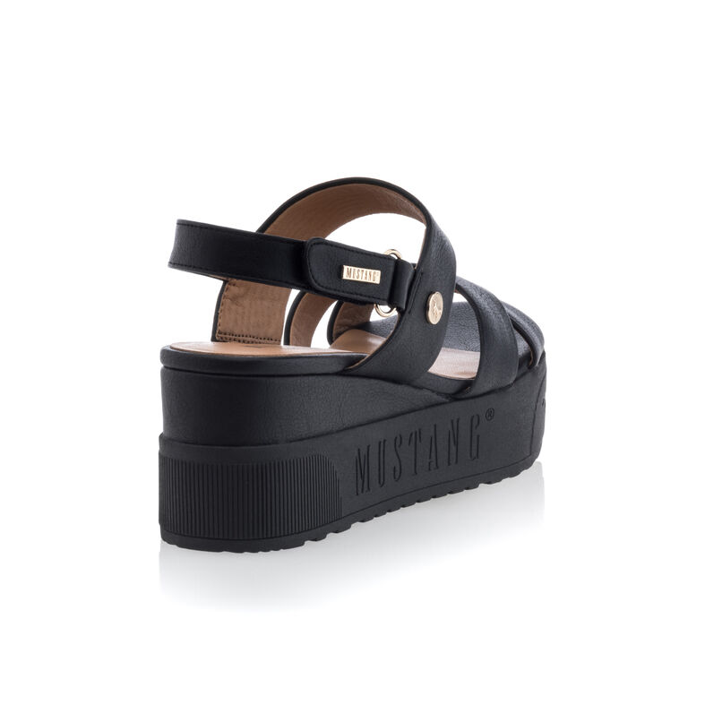 Svarte sandaler / sko med åpen tå til dame