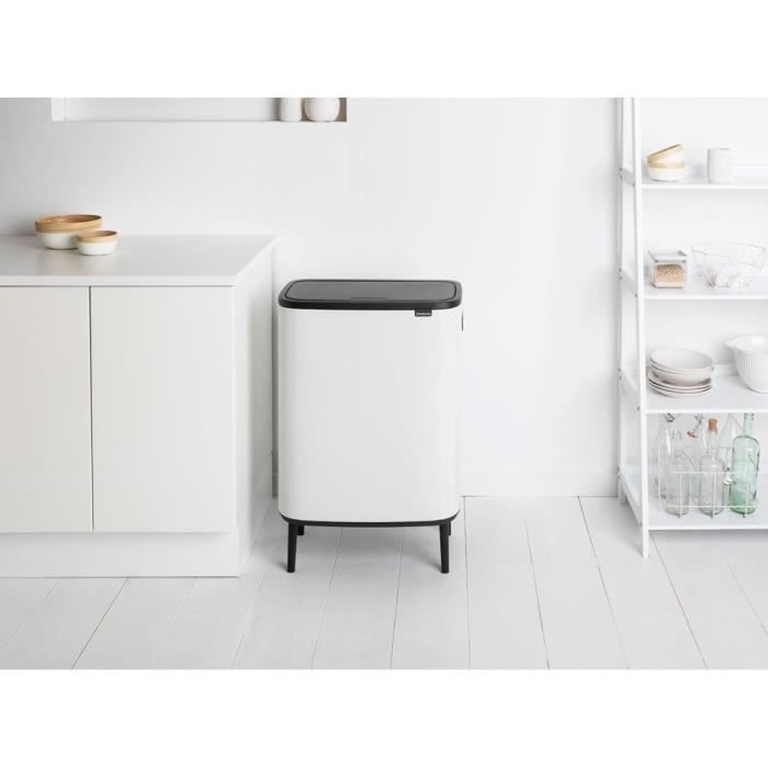 Contenedor táctil Brabantia Bo Touch Bin Hi 60L Blanco - 60L - Blanco
