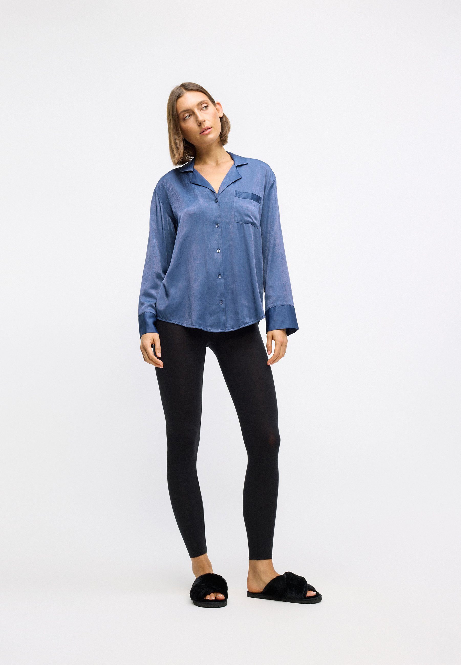 Hunkemöller JACKET - Haut de pyjama - blue